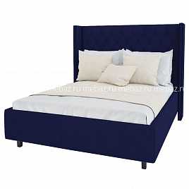 Кровать с декоративными гвоздиками Wing 140х200 синяя