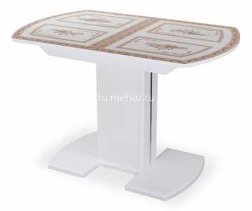 мебель Стол обеденный Танго ПО-1 со стеклом DOM_Tango_PO-1_BL_st-72_05-1_BL-BL