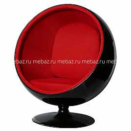 Кресло Eero Ball Chair черно-красное