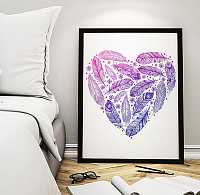 мебель Постер Heart А4 (фиолетовый)