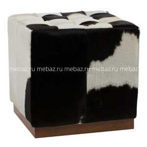 мебель Пуф Сubic Pony кожа класса премиум белый с черным