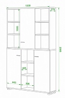 мебель Шкаф книжный Домино ПУ-40-3 MER_PU-40-3_BESH