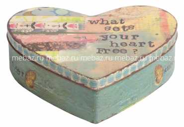 мебель Металлическая декоративная коробка (шкатулка) в виде сердца Heart
