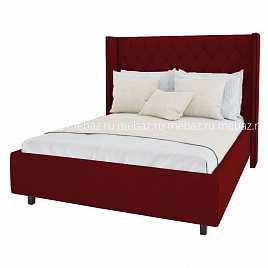 Кровать с декоративными гвоздиками Wing 140х200 красная