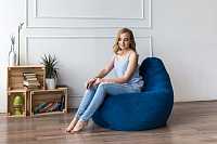 мебель Кресло-мешок Синий Микровельвет XL