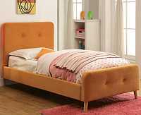 мебель Кровать Button Tufted Flannelette Orange 140х200