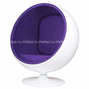мебель Кресло Eero Ball Chair бело-фиолетовое