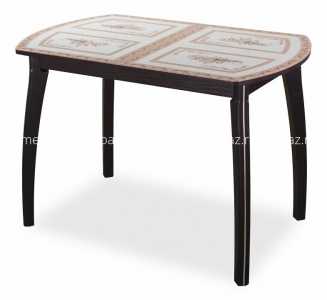 мебель Стол обеденный Танго ПО-1 со стеклом DOM_Tango_PO-1_VN_st-72_07_VP_VN