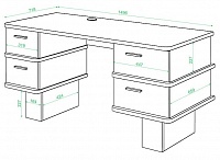 мебель Стол письменный Домино СД-25 MER_SD-25_S-KSH