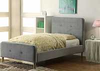 мебель Кровать Button Tufted Flannelette Gray 90х200