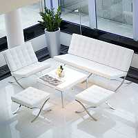 мебель Диван Barcelona трехместный экокожа прямой белый