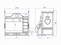 мебель Кровать двухъярусная Энджел FSN_4s-engel 900, 1200х1900