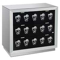 мебель Зеркальный комод с ящиками Safe (черепа) Зеркальный, черный
