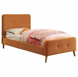 Кровать Button Tufted Flannelette Orange 120х200