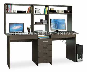 мебель Стол компьютерный Тандем-2Я с надставкой MAS_TST-SDT-2YA-N-VE