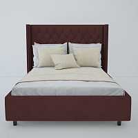 мебель Кровать с декоративными гвоздиками Wing 140х200 коричневая