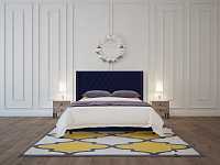 мебель Кровать с декоративными гвоздиками Wing 140х200 синяя