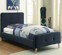 мебель Кровать Button Tufted Flannelette Navy 120х200