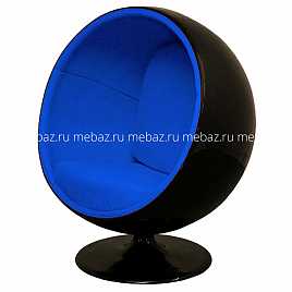 Кресло Eero Ball Chair синее с черным