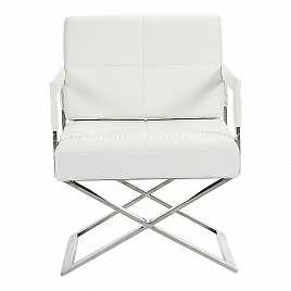 Кресло Aster X Chair кожа белое