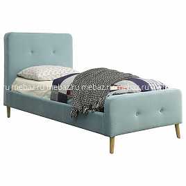 Кровать Button Tufted Flannelette Blue 140х200