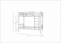 мебель Кровать двухъярусная Валенсия FSN_4s-va90_ypv-9005 х