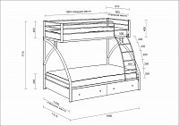 мебель Кровать двухъярусная Клео 2 FSN_4s-kleo_8014_yd 900, 1200х1900