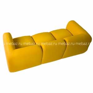 мебель Диван Alfred трехместный велюр прямой жёлтый