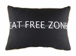 Подушка с надписью Cat Free Zone
