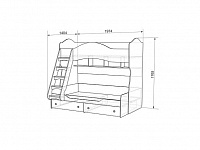 мебель Кровать двухъярусная Алиса MBS_MKA-020 800, 1200х1900