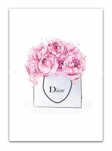 мебель Постер Dior peonies А4