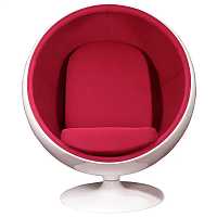 мебель Кресло Eero Ball Chair бело-красное
