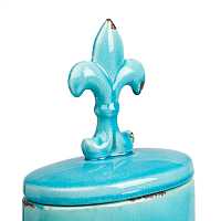 мебель Декоративная ваза с крышкой Cannister для хранения продуктов Голубая