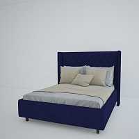 мебель Кровать с декоративными гвоздиками Wing 140х200 синяя