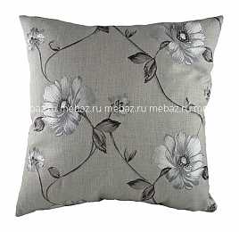 Подушка с цветочным орнаментом Gray Flowers