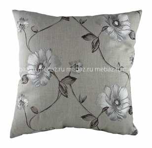 мебель Подушка с цветочным орнаментом Gray Flowers