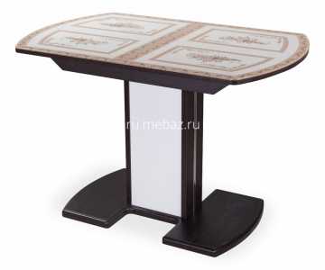 мебель Стол обеденный Танго ПО-1 со стеклом DOM_Tango_PO-1_VN_st-72_05-1_VN_BL