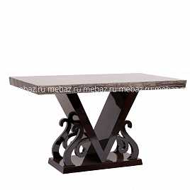 Стол обеденный мраморный Binari Medio серый, коричневый