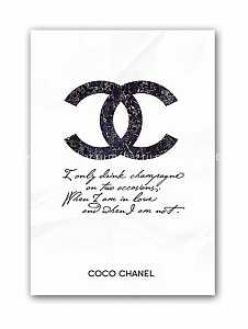 Постер Drink champagne. Coco Chanel А4