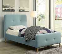 мебель Кровать Button Tufted Flannelette Blue 140х200