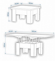 мебель Стол-трансформер Домино СТр-1 MER_STr-1_SH