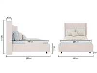 мебель Кровать Wing-2 160х200 светло-бежевая