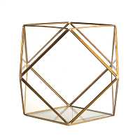 мебель Флорариум стеклянный с золотом в винтажном стиле Crystal Shape