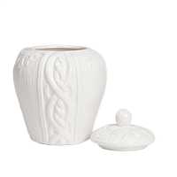 мебель Декоративная ваза с крышкой Lindley для хранения продуктов Маленькая Белая