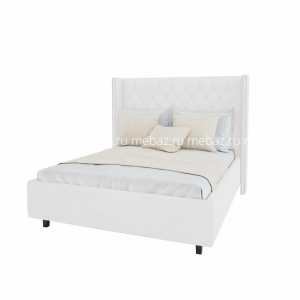 мебель Кровать с декоративными гвоздиками Wing 90х200 Велюр Молочный Р