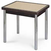 мебель Стол обеденный Чинзано М-2 со стеклом и экокожей DOM_Chinzano_M-2_VN_st-32_D-2_02