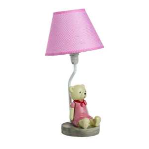 мебель Детская настольная лампа Медведица розовая