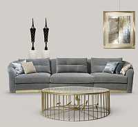 мебель Диван Leo трехместный прямой серый