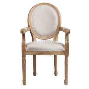 мебель Кресло Vintage French Round Кремовый Лен