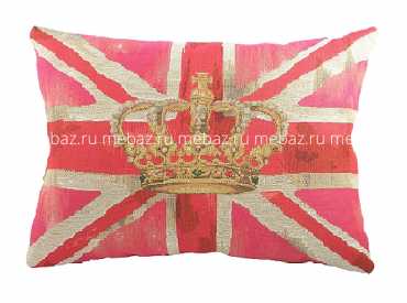 мебель Большая подушка с британским флагом Crown Pink